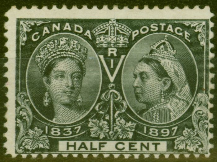 Rare Postage Stamp from Canada 1897 1/2c Black SG121 Fine Mtd Mint.