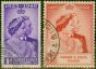 Gilbert & Ellice Islands 1949 RSW Set of 2 SG57-58 V.F.U King George VI (1936-1952) Old Royal Silver Wedding Stamp Sets