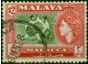 Malacca 1957 $2 Bronze-Green & Scarlet SG48 Fine Used . Queen Elizabeth II (1952-2022) Used Stamps