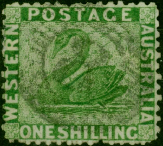 Western Australia 1865 1s Bright Green SG61 Fine Used (3). Queen Victoria (1840-1901) Used Stamps