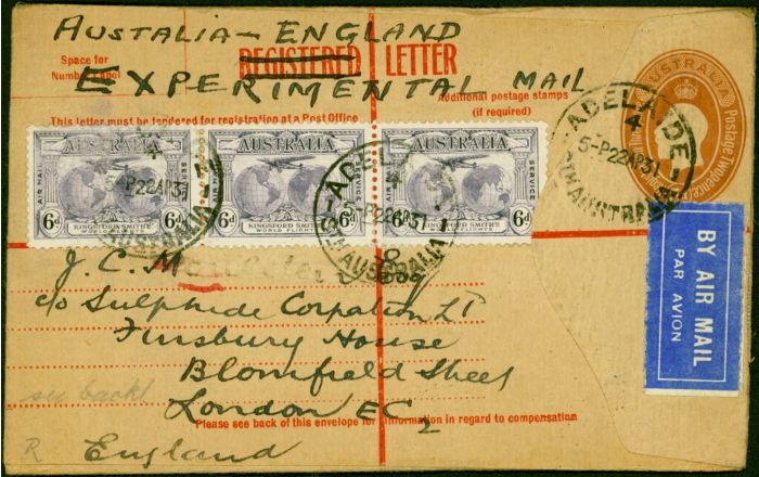 Collectible Postage Stamp from Australia 1931 1st Air Mail Experimental Mail to London SG123 Fine & Attractive
