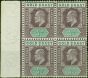 Old Postage Stamp Gold Coast 1902 1/2d Dull Purple & Green SG38 Fine MNH & LMM Block of 4