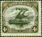 Valuable Postage Stamp from Papua New Guinea 1907 4d Black & Sepia SG42 Fine Lightly Mtd Mint