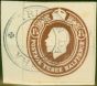 Valuable Postage Stamp from Tristan Da Cunha 1921 1 1/2d Postal Stationary Cut Out 'Cachet III' Fine Used