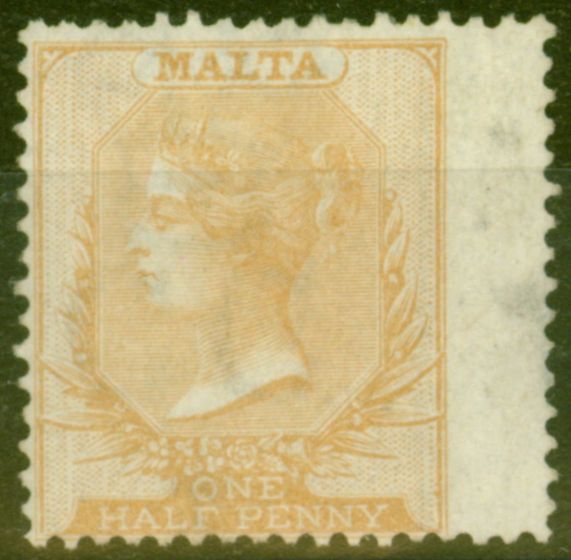 Collectible Postage Stamp from Malta 1877 1/2d Pale Buff SG11 Fine & Fresh Mtd Mint