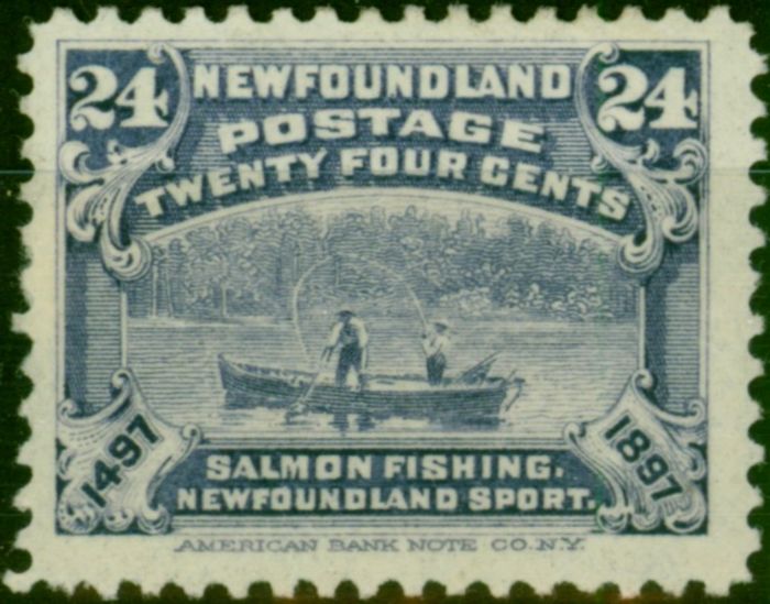 Collectible Postage Stamp Newfoundland 1897 24c Dull Violet-Blue SG76 Fine MM
