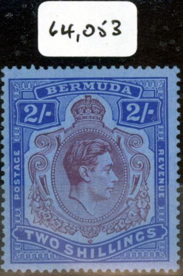 Valuable Postage Stamp from Bermuda 1940 2s Deep Reddish Purple & Ultra Grey-Blue SG116a V.F. MNH B.P.A Certificate