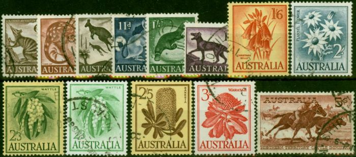 Australia 1959-64 Set of 13 SG316-327 V.F.U . Queen Elizabeth II (1952-2022) Used Stamps
