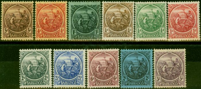 Collectible Postage Stamp Barbados 1921 Set of 11 SG213-228 Ex SG226 Fine & Fresh LMM