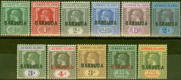 Valuable Postage Stamp from Barbuda 1922 set of 11 SG1-11 Fine Lightly Mtd Mint