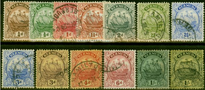 Rare Postage Stamp Bermuda 1922-34 Set of 13 SG77-87 Good Used