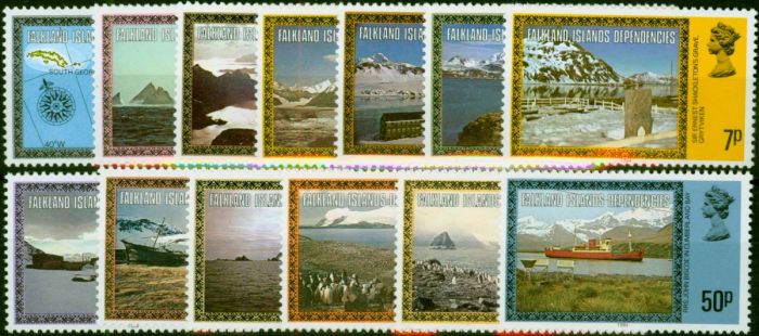 Falkland Islands Dep 1984 Pictorials Imprint Set of 13 SG74b-86b V.F MNH . Queen Elizabeth II (1952-2022) Mint Stamps