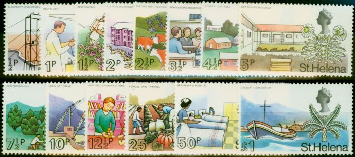 Rare Postage Stamp from St Helena 1971 Set of 14 SG261-274 Very Fine MNH