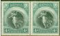 Valuable Postage Stamp from Barbados 1920 4d Black & Blue-Green SG207 V.F LMM Pair