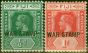 Old Postage Stamp Fiji 1915 War Stamp Set of 2 SG138-139a Fine MM