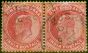 Rare Postage Stamp from Iraq Indian P.O in Basra 1902 1a Carmine SGZ161 Good Used Pair