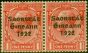 Old Postage Stamp from Ireland 1923 1d Scarlet SG68a Coil Long 1 in Pair with Normal Fine Lightly Mtd Mint