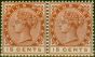 Collectible Postage Stamp Mauritius 1893 15c Chestnut SG107 V.F MNH Pair