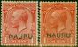 Old Postage Stamp Nauru 1916 1d Both Shades SG2 & SG2c Fine MM