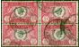 Rare Postage Stamp South Africa 1935 1d Black & Carmine SG66 Fine Used Block of 4