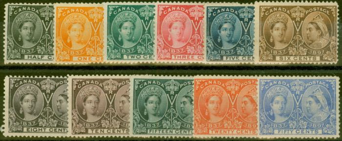 Rare Postage Stamp from Canada 1897 Set of 11 to 50c SG121-134 Fine Mtd Mint