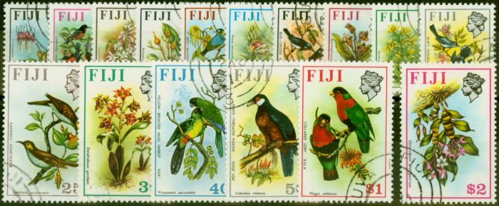 Valuable Postage Stamp from Fiji 1971 Birds & Flowers Set of 16 SG435-450 Very Fine Used