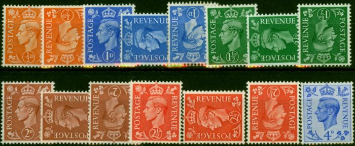 GB 1950-52 Set of 15 SG503-508 Fine MNH & LMM Includes Sideways & Inverted Wmk. King George VI (1936-1952) Mint Stamps