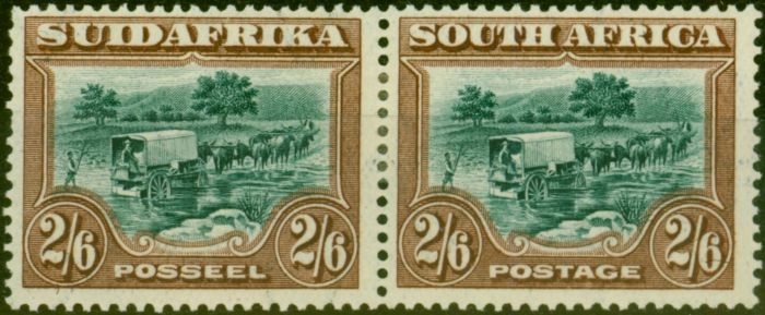 Old Postage Stamp from South Africa 1927 2s6d Green & Brown SG37var 'Ant Trail' on RH Value Tablet Fine MM