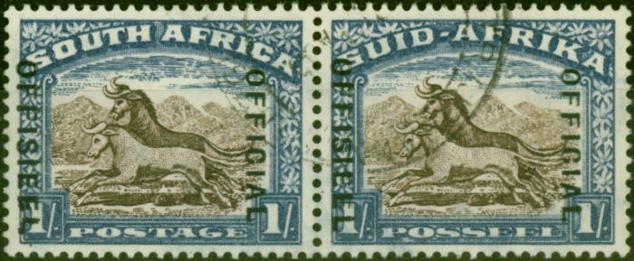 Old Postage Stamp South Africa 1939 1s Brown & Chalky Blue SG025 V.F.U