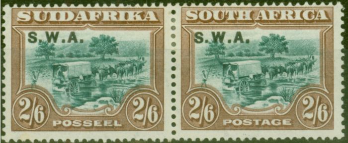 Valuable Postage Stamp from South West Africa 1927 2s6d Green & Brown SG65 Fine Mtd Mint