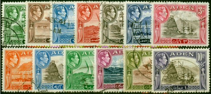 Aden 1939-45 Set of 13 SG16-27 Fine Used 2 King George VI (1936-1952) Collectible Stamps