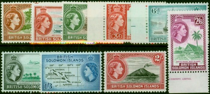 British Solomon Islands 1963-64 Wmk Change Set of 9 SG103-111 V.F MNH & LMM. Queen Elizabeth II (1952-2022) Mint Stamps