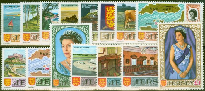Collectible Postage Stamp from Jersey 1969 set of 15 SG15-29 Fine MNH