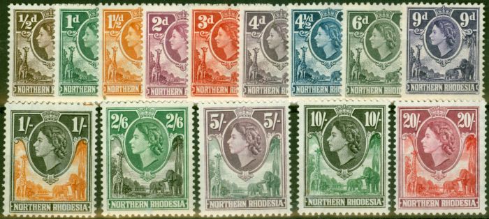 Valuable Postage Stamp from Northern Rhodesia 1953 Set of 14 SG61-74 Fine Mtd Mint