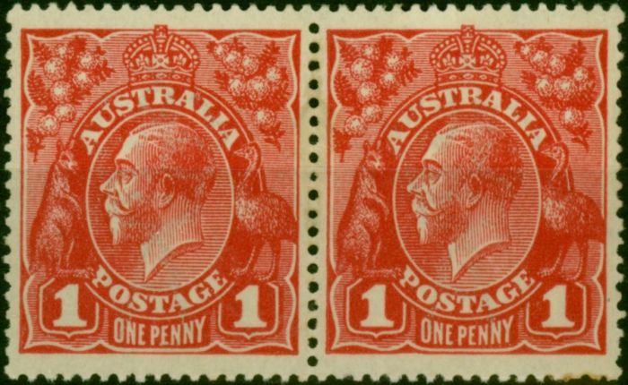Australia 1917 1d Rose-Red SG21cd Fine MM Pair . King George V (1910-1936) Mint Stamps