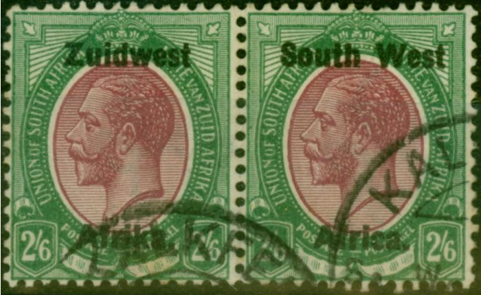 Rare Postage Stamp S.W.A 1923 2s6d Purple & Green SG24 Fine Used