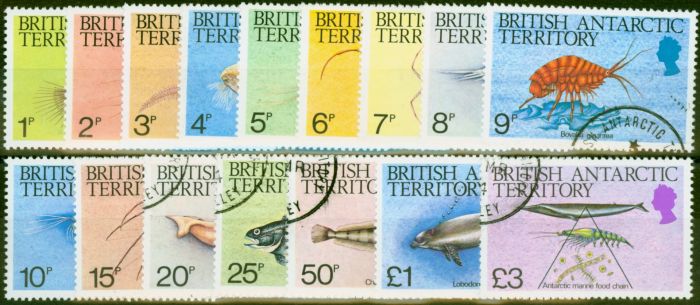 Collectible Postage Stamp B.A.T 1984 Marine Life Set of 16 SG123-138 Superb Used
