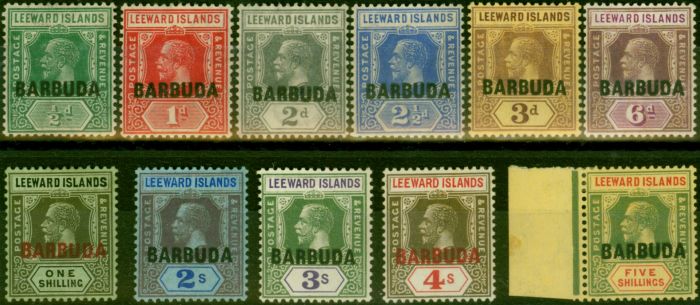 Valuable Postage Stamp Barbuda 1922 Set of 11 SG1-11 Fine MM
