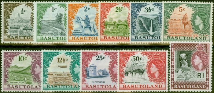 Collectible Postage Stamp from Basutoland 1961-63 Set of 11 SG69-79 Fine MNH