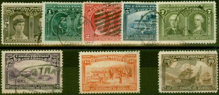 Collectible Postage Stamp Canada 1908 Set of 8 SG188-195 Fine Used
