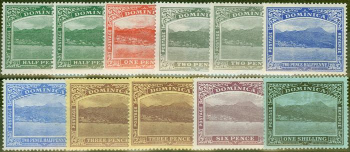 Collectible Postage Stamp from Dominica 1908-20 set of 11 to 1s SG47-53 Fine Mtd Mint