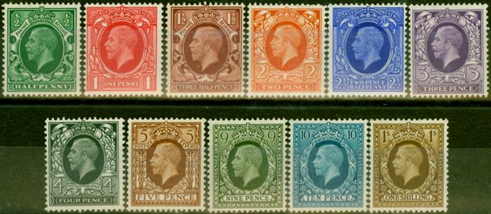 Rare Postage Stamp GB 1934-36 Set of 11 SG439-449 Fine MM