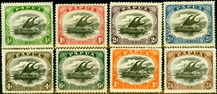 Rare Postage Stamp from Papua New Guinea 1910-11 Set of 8 SG75-83 Fine Lightly Mtd Mint
