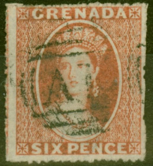 Valuable Postage Stamp from Grenada 1863 6d Rose SG6 Fine Used