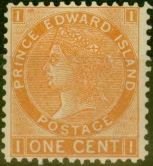 Old Postage Stamp Prince Edward Island 1872 1c Orange SG43 Fine MNH (3)