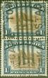 Valuable Postage Stamp from South Africa 1927 1s Brown & Dp Blue SG36 Good Used Vert Pair