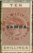 Valuable Postage Stamp from Samoa 1917 10s Maroon SG131 P.14.5 x 14 Comb Fine Lightly Mtd Mint