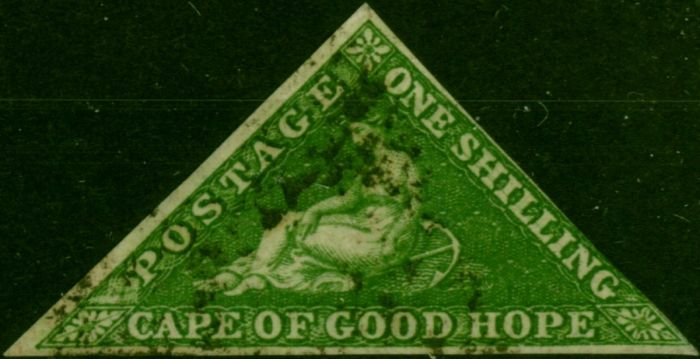 C.O.G.H 1858 1s Bright Yellow-Green SG8 Fine Used (4). Queen Victoria (1840-1901) Used Stamps