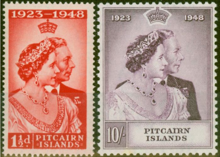 Pitcairns Is 1949 RSW set of 2 SG11-12 V.F MNH  King George VI (1936-1952) Old Royal Silver Wedding Stamp Sets