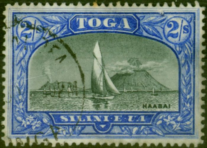 Collectible Postage Stamp Tonga 1897 2s Black & Ultramarine SG51a Good Used